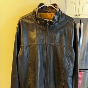 Mens Tommy Bahama Dark Brown Leather Jacket XL